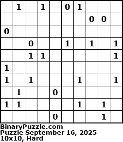 Binary Puzzle